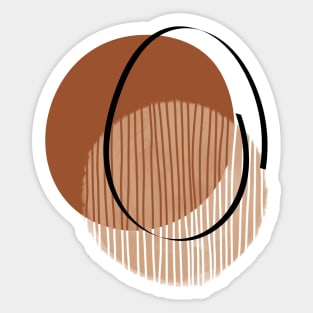 Minimal Modern  Abstract Shape  Warm Tones  Design Sticker